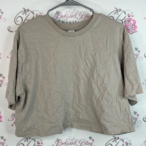 j.o & co Tops - J.o & co tshirt tee cream Beige Crop Top cropped short style shirt grey
